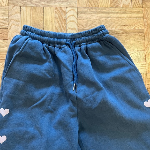 Blue Joggers with Hearts on Side - Picture 2 of 4